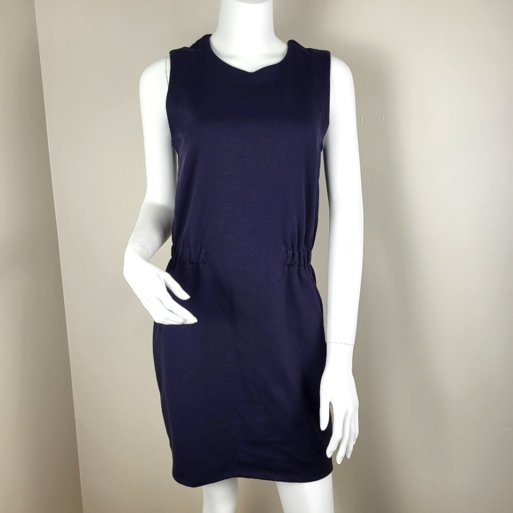 Grace & Mila Navy Blue Summer Vacation Nautical Sleeveless Sheath dress